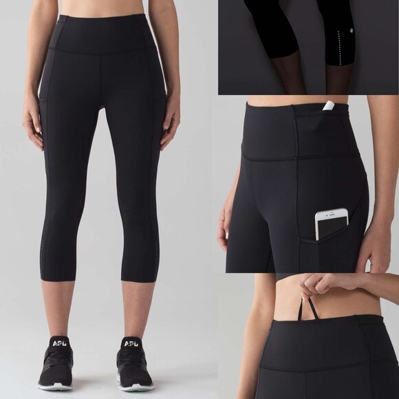 Lululemon Athletica Black Lululemon Fast & Free Crop II Leggings 6 2713 - Picture 1 of 15